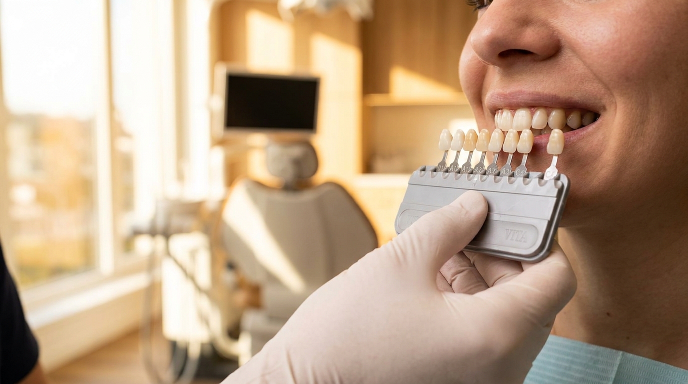 Professional teeth whitening shade assessment